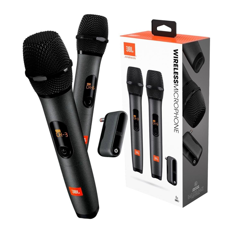 JBL Wireless Two Microphone System with Dual-Channel Receiver - New Model (For Partybox)