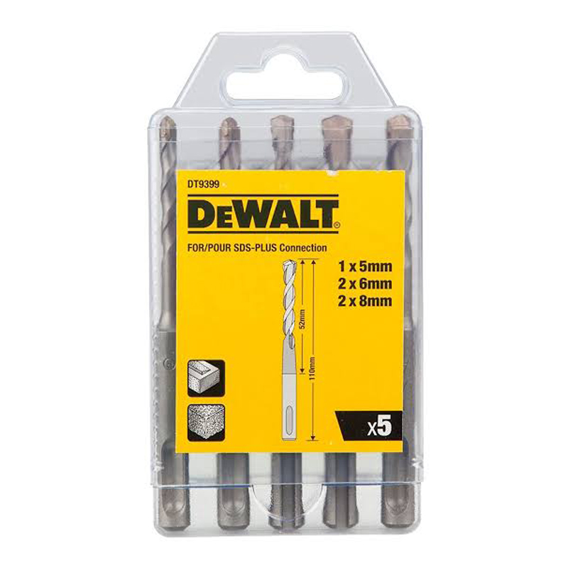 DeWALT DT9399-QZ SDS+ EXTREME® Concrete 2 Cutter 5 Piece Metric Set